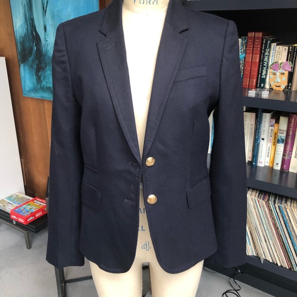 Navy JCrew Schoolboy Jacket - Picture 5 of 9